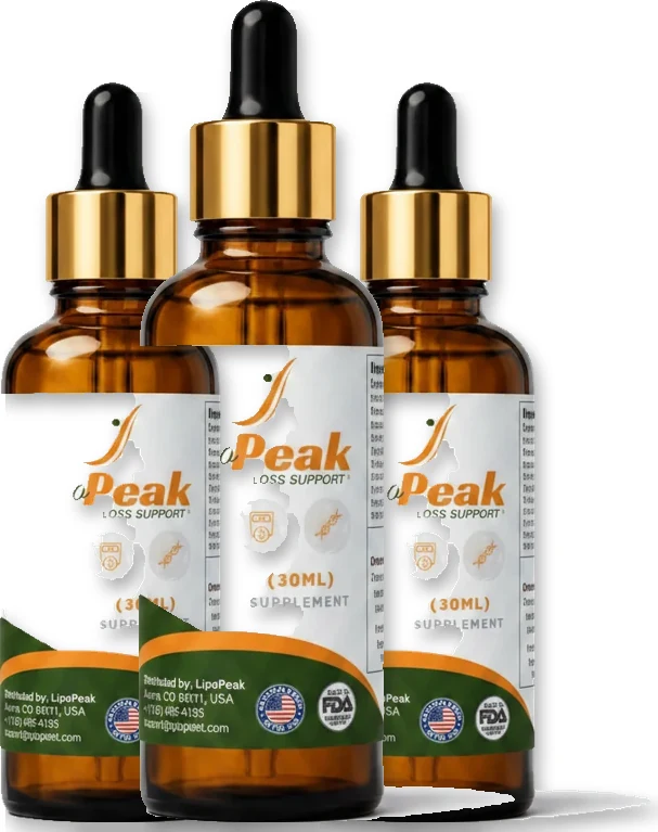 LipoPeak 3-bottle package of weight loss support drops