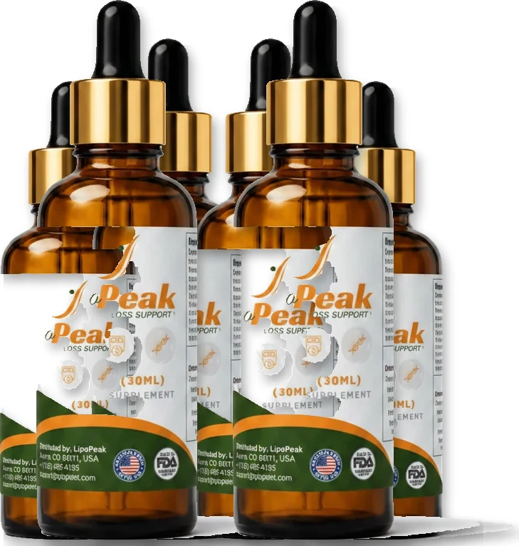 LipoPeak 6-bottle best-value package of weight loss support drops